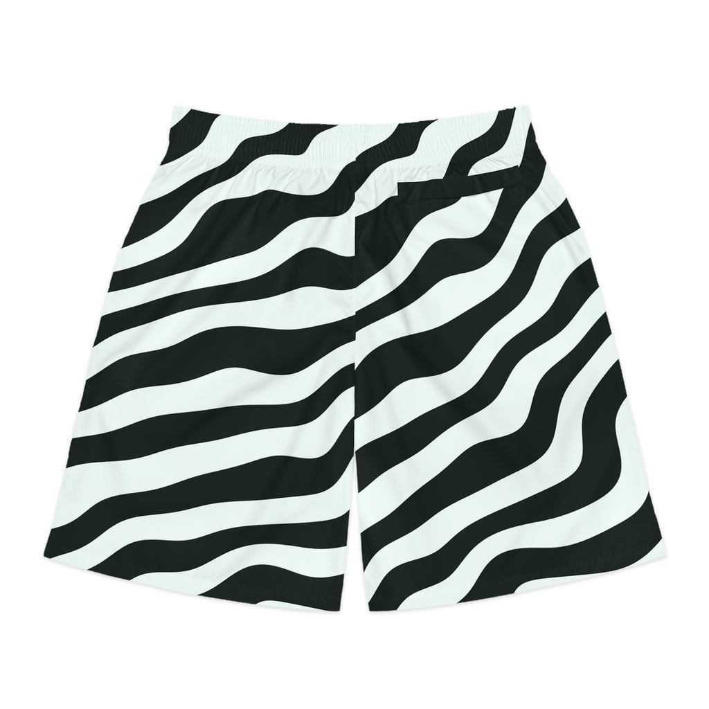 Men's Mint Zebra Performance Jogger Athletic Shorts with Pockets
