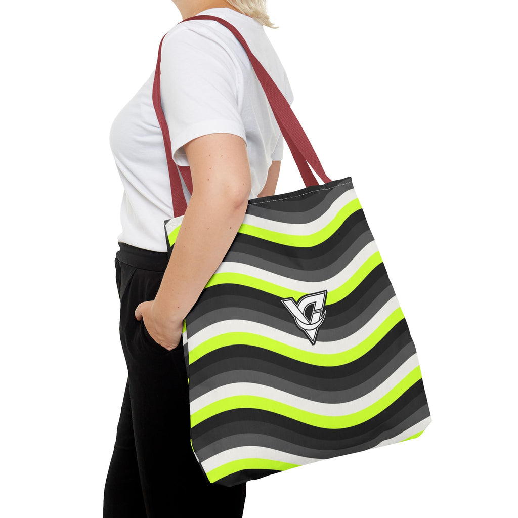Graphite Wave Tote Bag — All-Over Print Gym & Everyday Tote