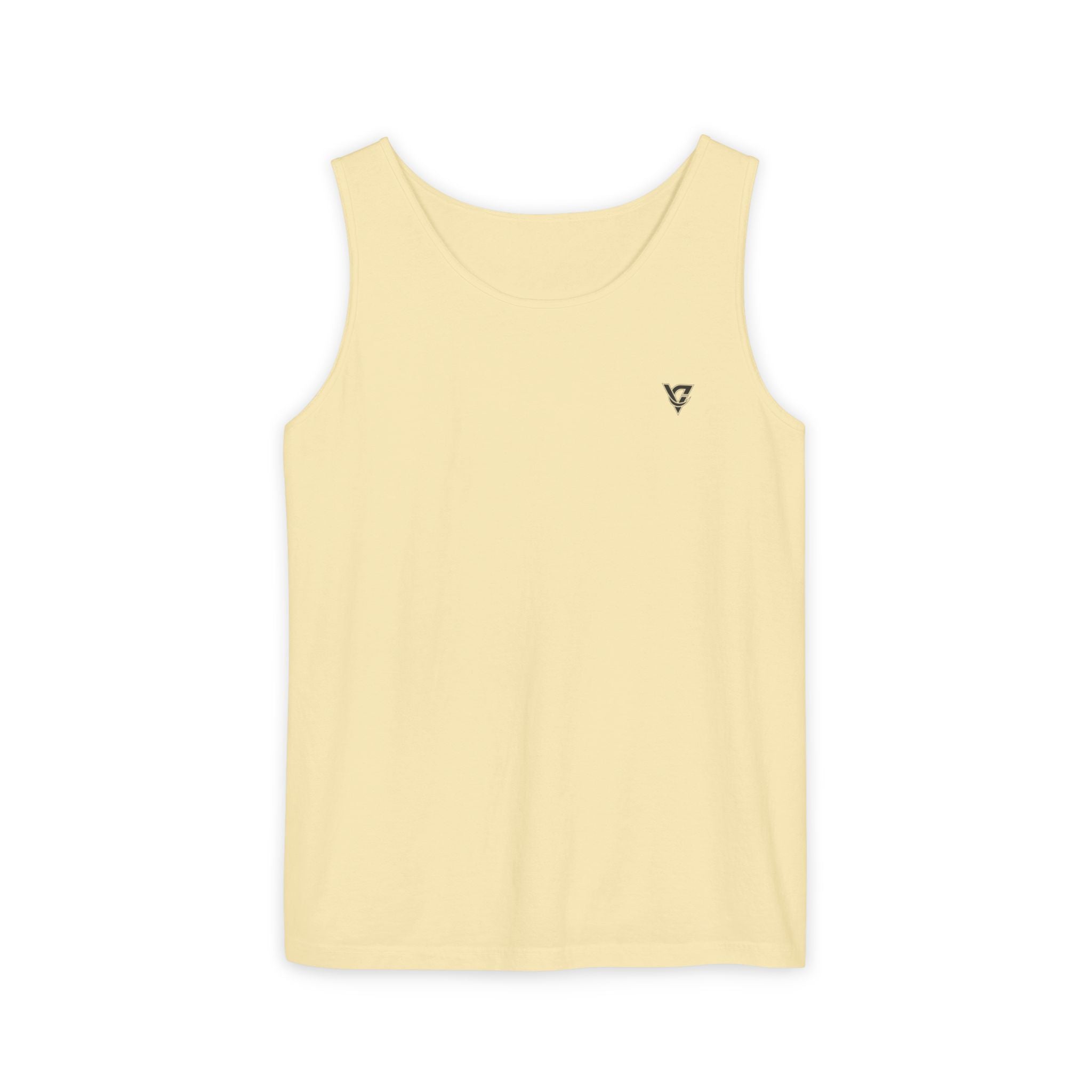 Minimal Geometric Triangle Logo Tank Top | Chest Emblem