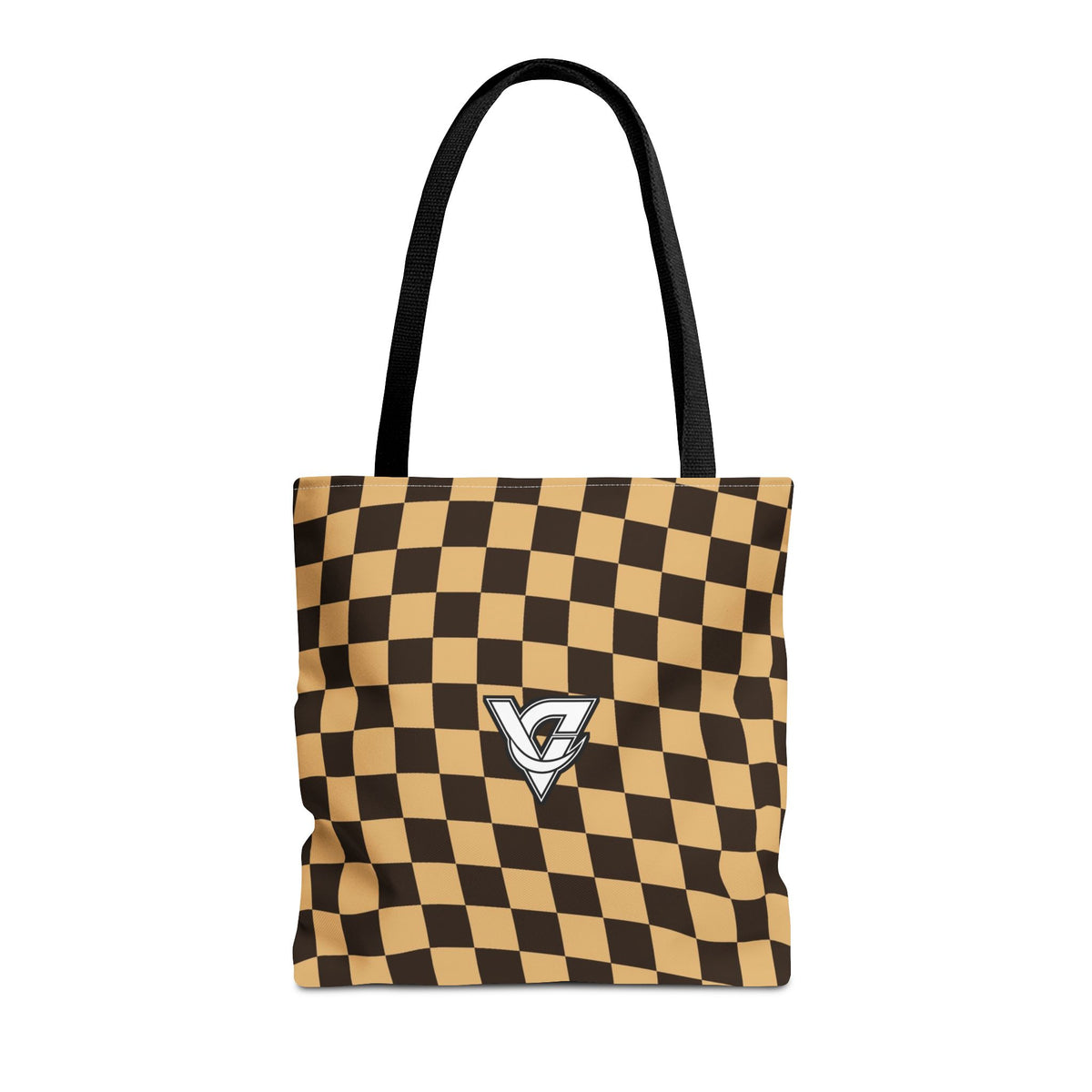 Desert Warp Check Tote Bag — All-Over Print Gym & Everyday Tote