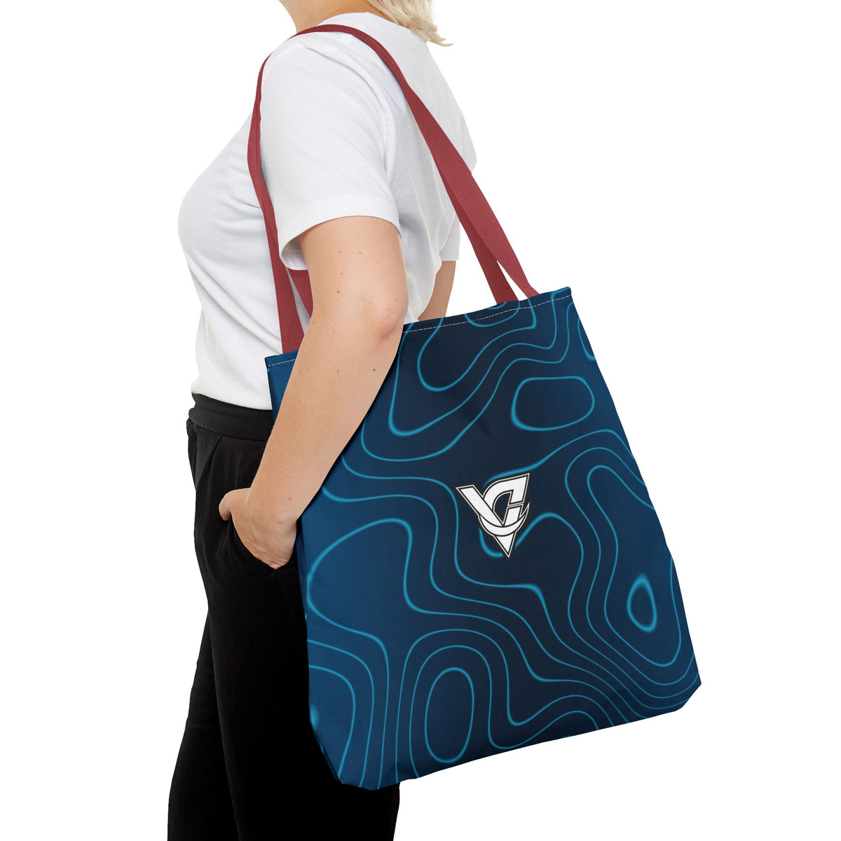 Ocean Topo Tote Bag — All-Over Print Gym & Everyday Tote