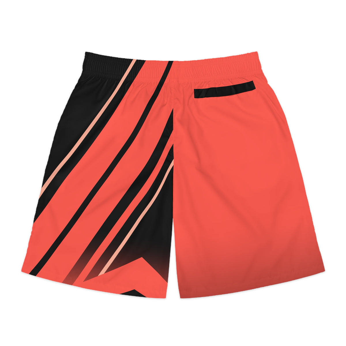 Men's Sunset Coral & Black Running Jogger Shorts with Pockets — Athletic Performance
