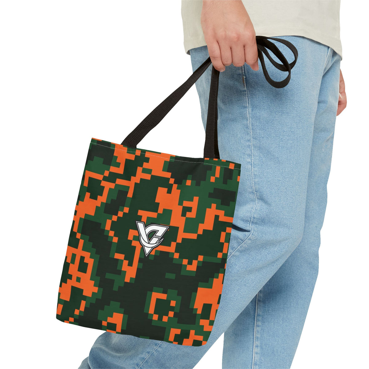 Evergreen Ember Digital Camo Tote Bag — All-Over Print Gym & Everyday Tote