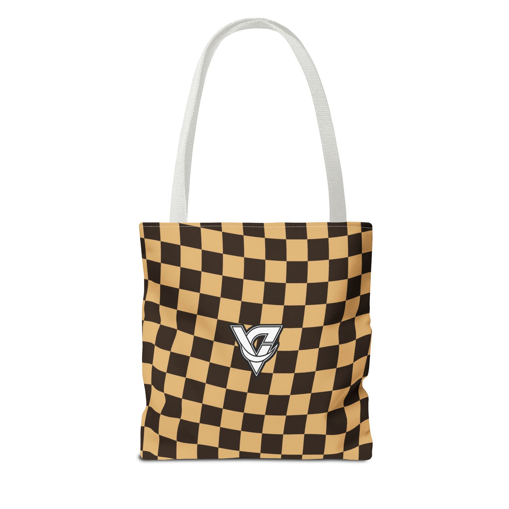 Desert Warp Check Tote Bag — All-Over Print Gym & Everyday Tote