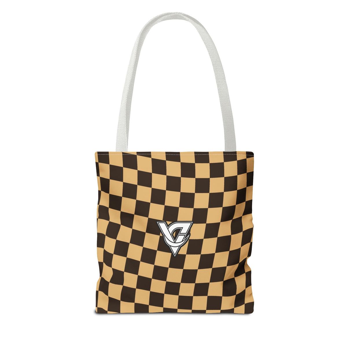 Desert Warp Check Tote Bag — All-Over Print Gym & Everyday Tote