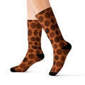 Cinnamon Hex Grid Athletic Crew Socks