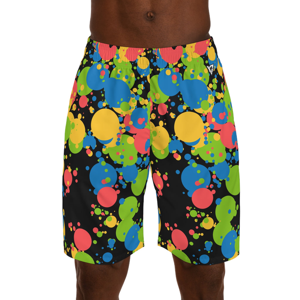 Yoga Rainbow Rally Splash Zone Men's Athletic Shorts with Pockets