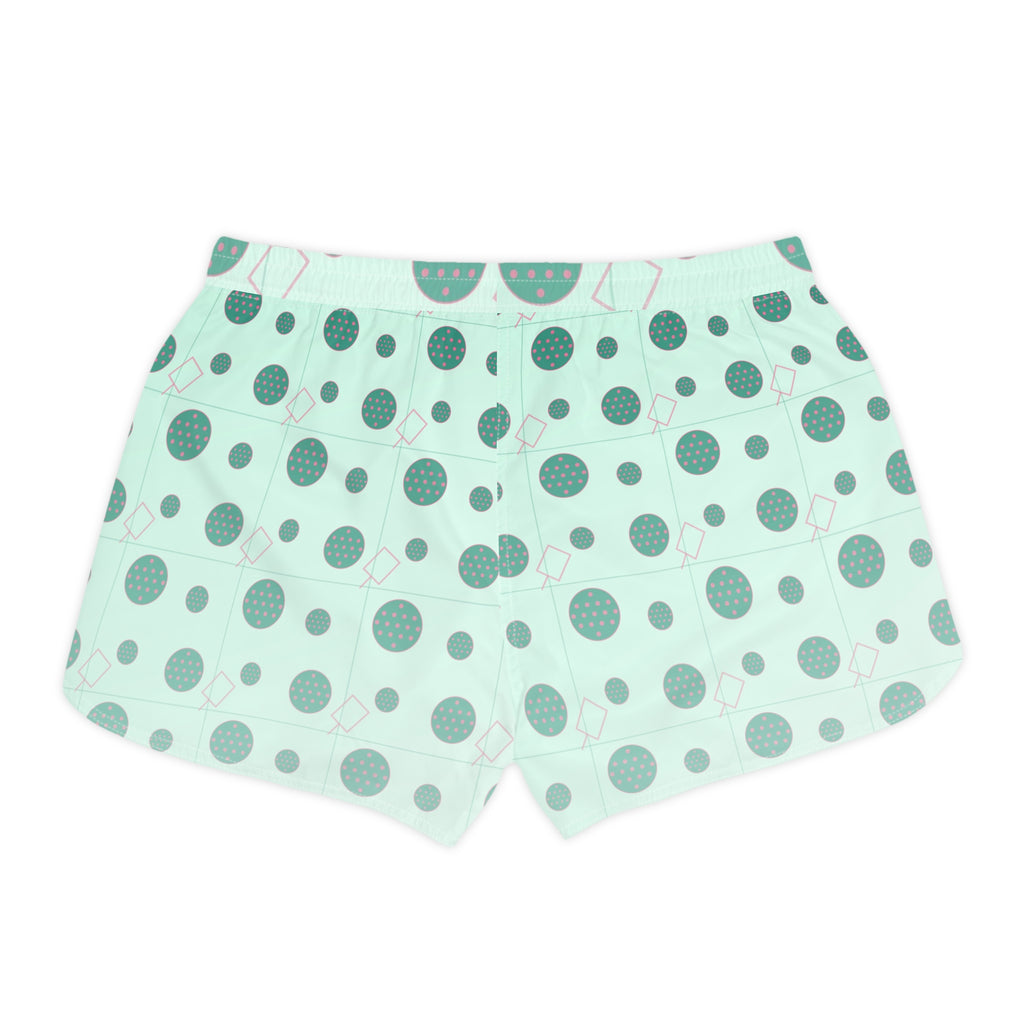Pickleball Mint Glow Dink Dot Women's Athletic Shorts with Pockets