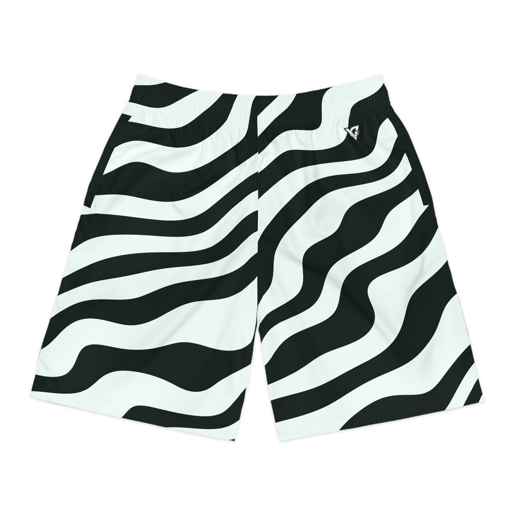 Men's Mint Zebra Performance Jogger Athletic Shorts with Pockets
