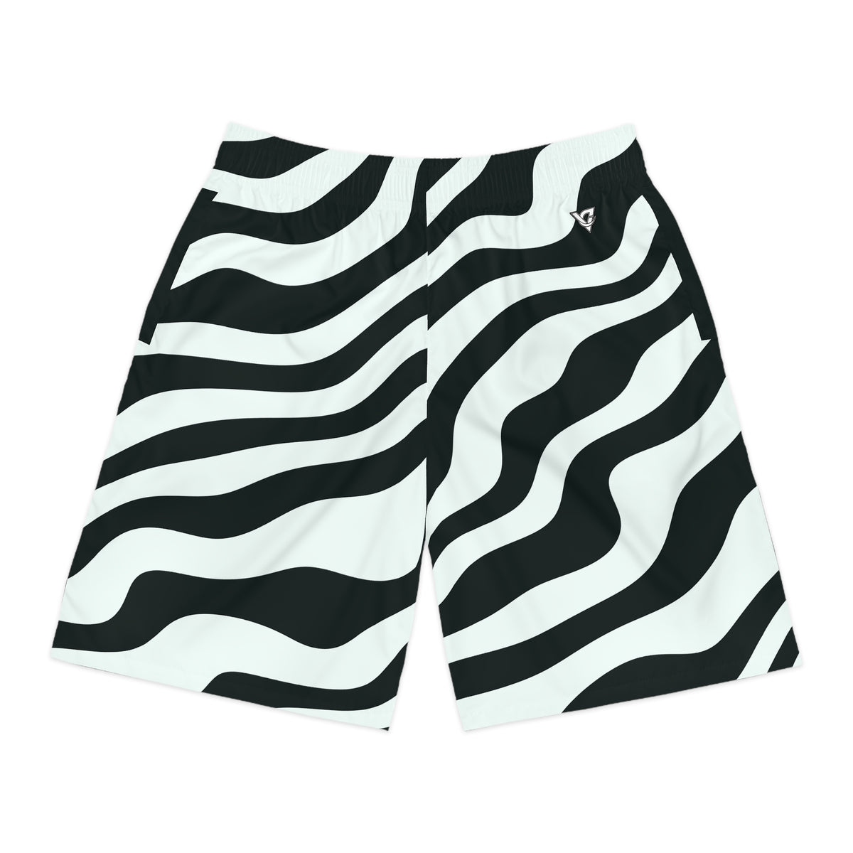 Men's Mint Zebra Performance Jogger Athletic Shorts with Pockets