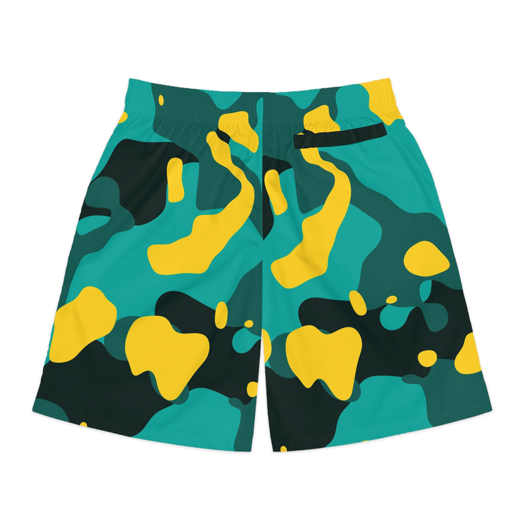 Men's Tropic Camo Performance Jogger Athletic Shorts with Pockets