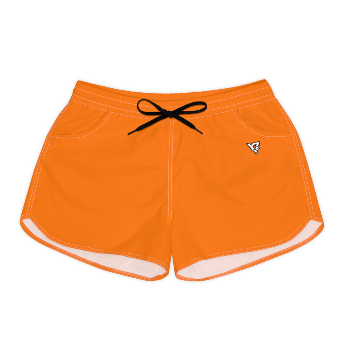 Vantacore Solid Orange Women's Athletic Shorts with Pockets
