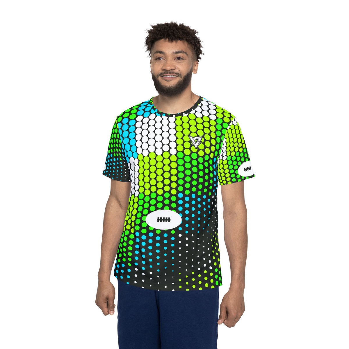 Football Lime Riot Halftone Pulse Men's Sports Jersey