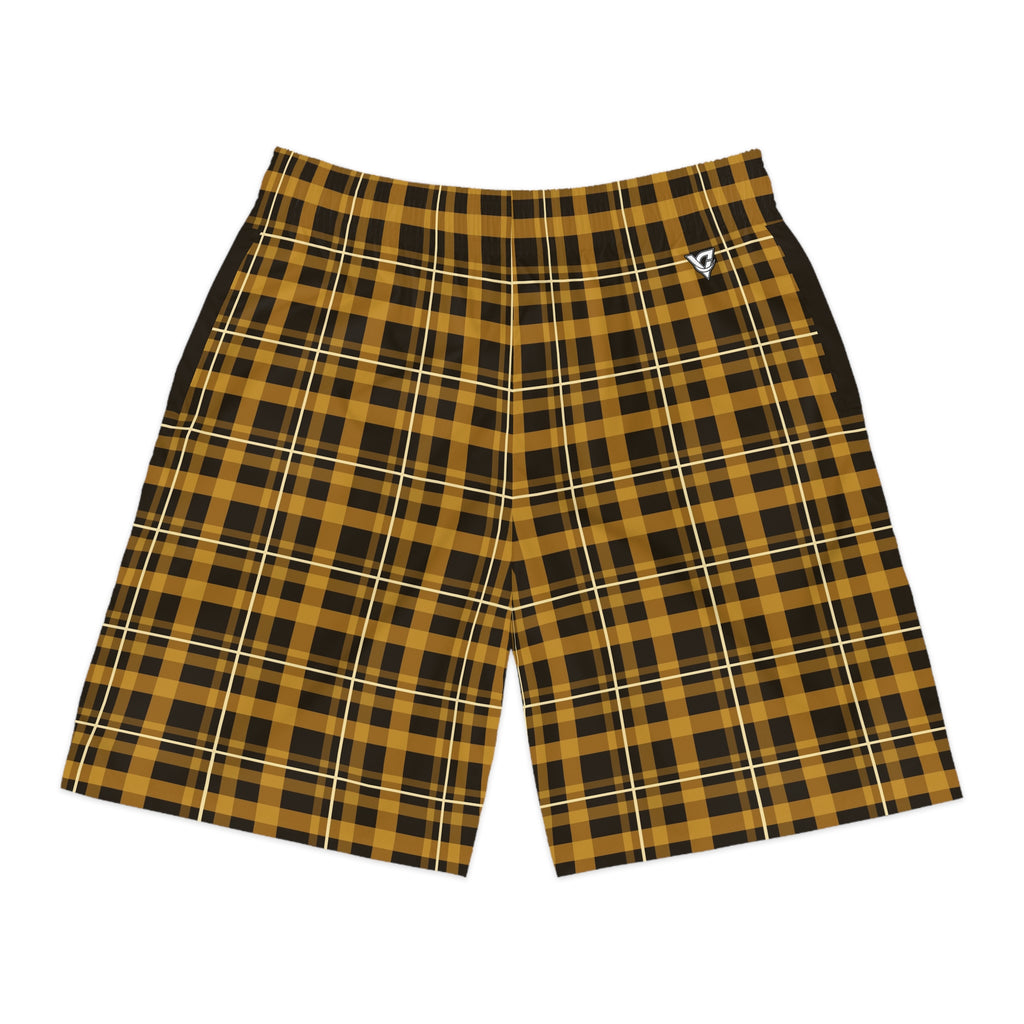 Men's Harvest Gold Flannel Performance Jogger Athletic Shorts with Pockets