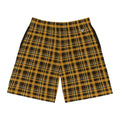Men's Harvest Gold Flannel Performance Jogger Athletic Shorts with Pockets
