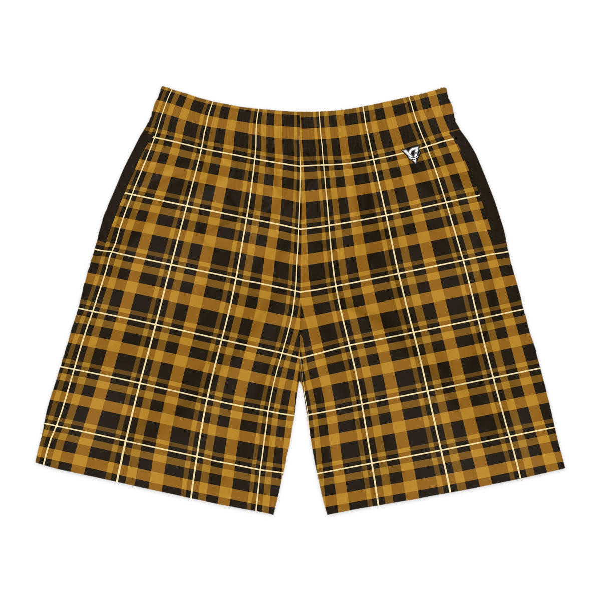 Men's Harvest Gold Flannel Performance Jogger Athletic Shorts with Pockets