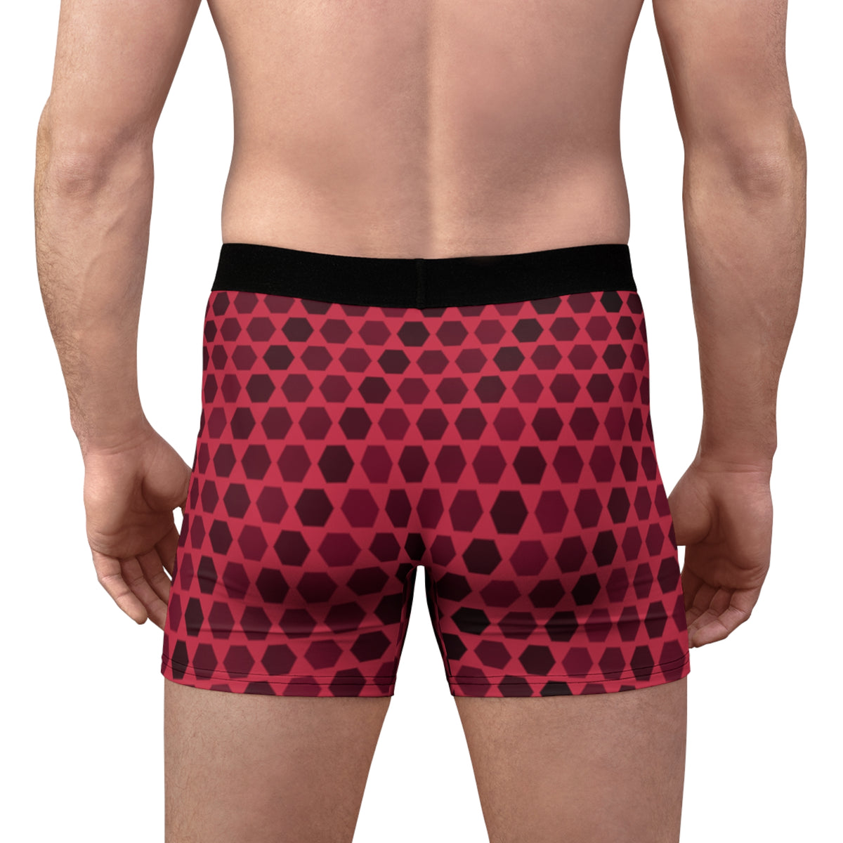 Cranberry Hex Grid Men's Boxer Briefs — Performance Underwear