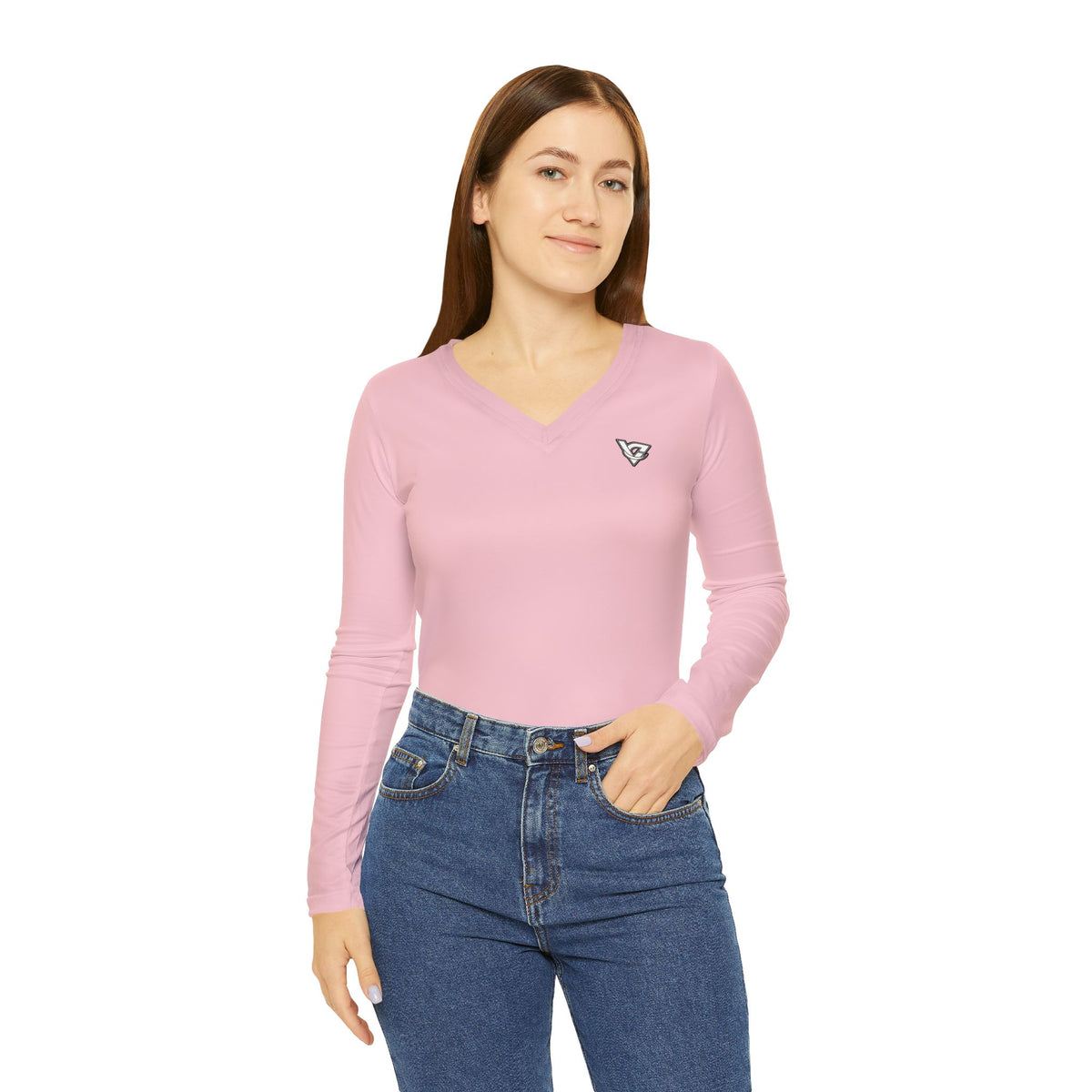 Blush Essential Women's Long Sleeve V-Neck Athletic Top