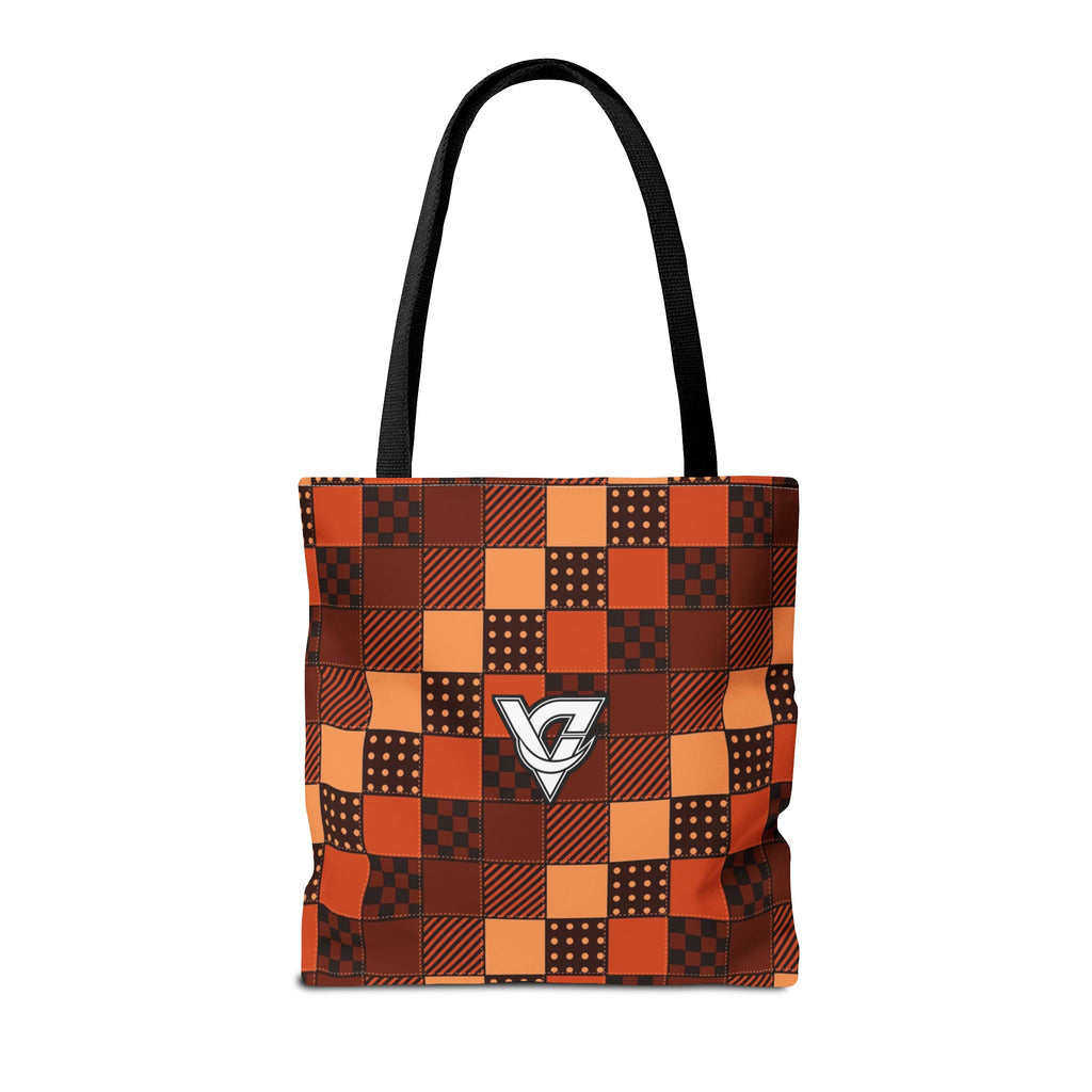 Rust Patchwork Tote Bag — All-Over Print Gym & Everyday Tote