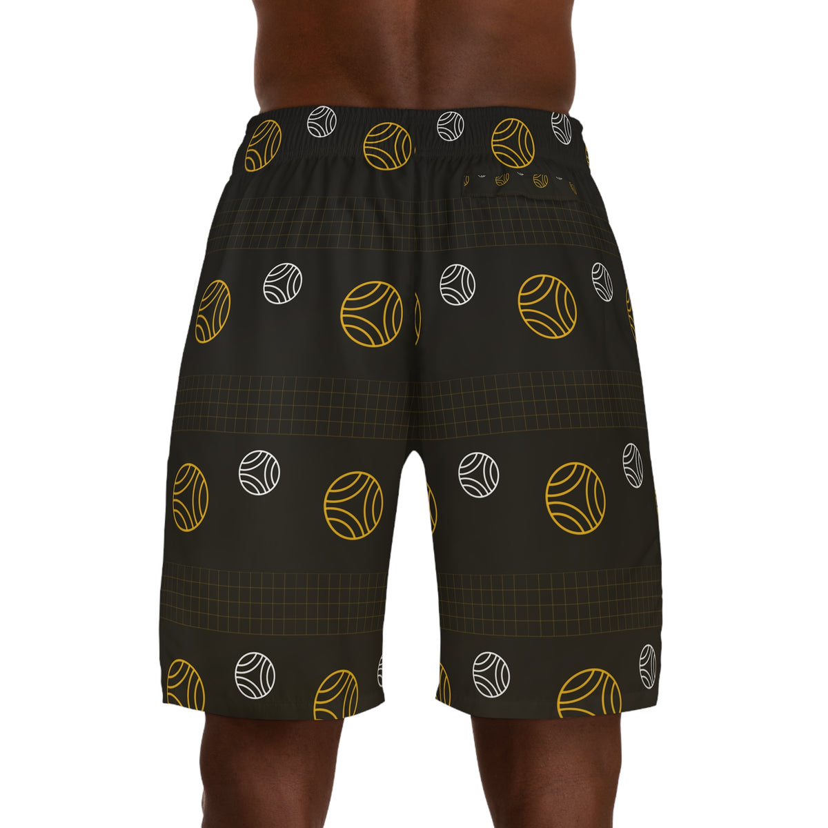 Volleyball Gold Rush Spike Panel Men's Athletic Shorts with Pockets