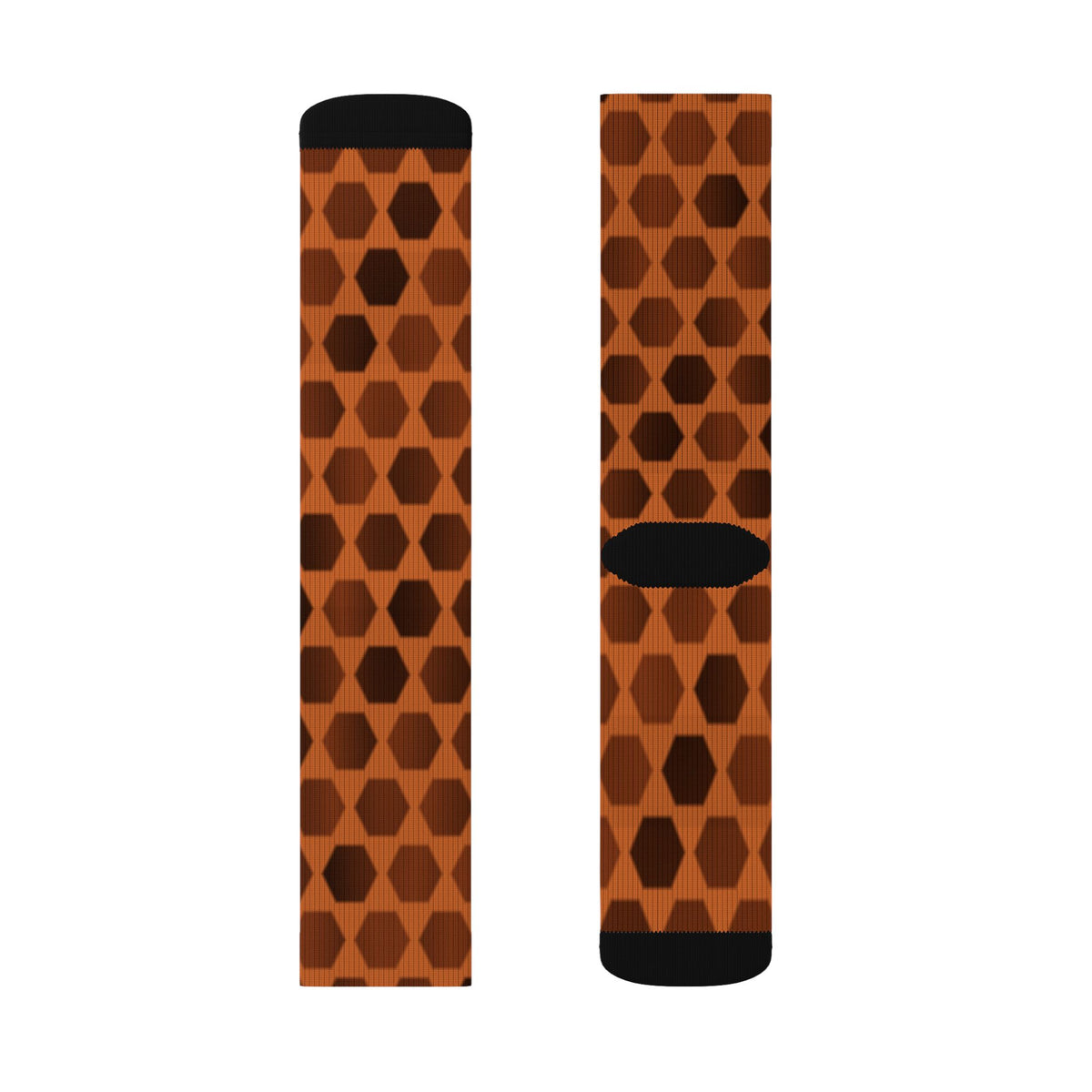 Cinnamon Hex Grid Athletic Crew Socks