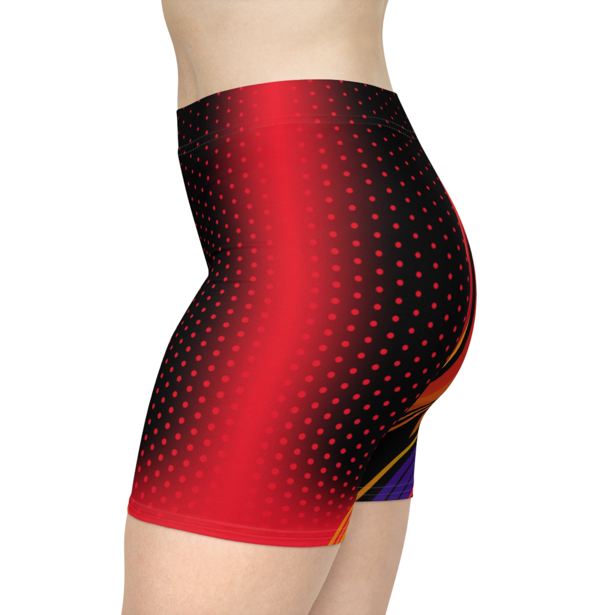 Tech-Stripe Women's Biker Shorts | Graphic Activewear