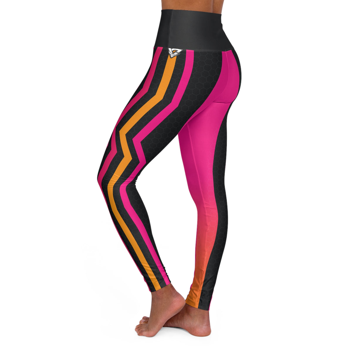 Neon Magenta Inferno High-Waisted Yoga Leggings