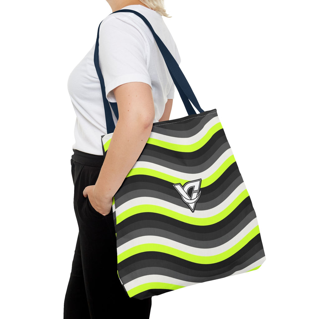 Graphite Wave Tote Bag — All-Over Print Gym & Everyday Tote