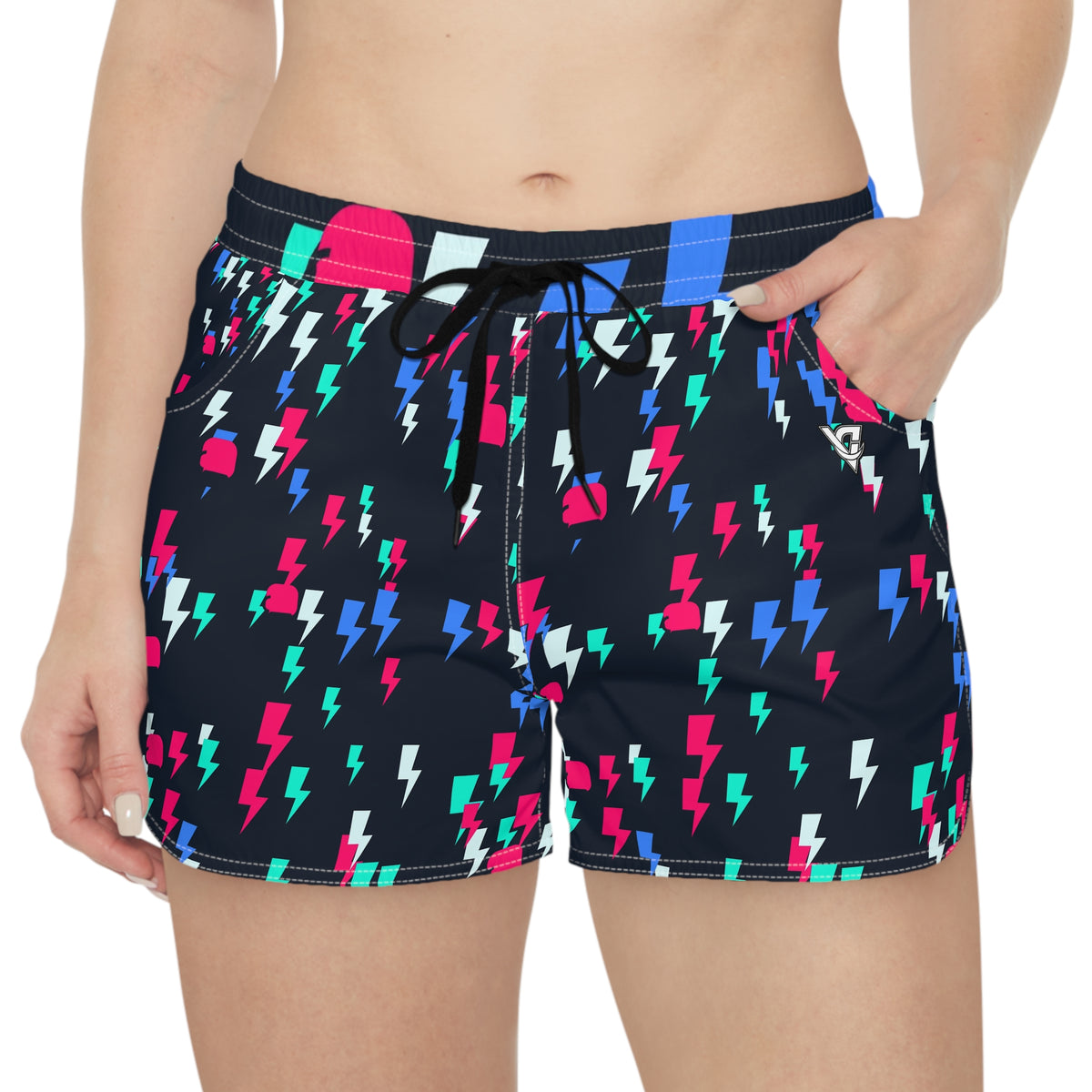 Combat Sports Arctic Neon Bolt Strike Women's Athletic Shorts with Pockets