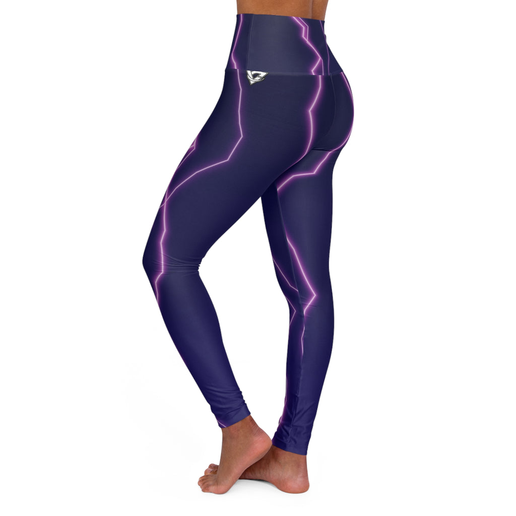 Pink Lightning High-Waisted Yoga Leggings