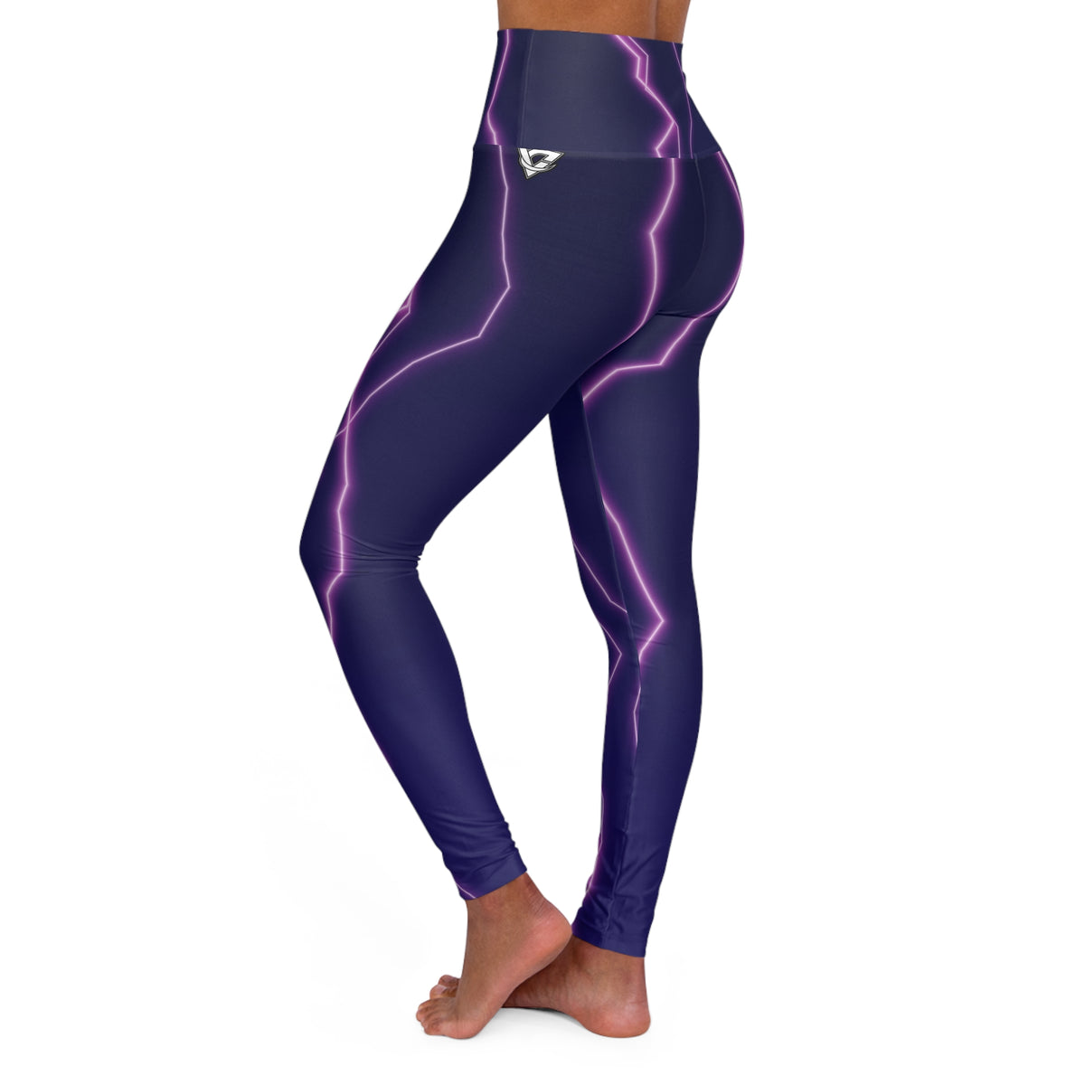 Pink Lightning High-Waisted Yoga Leggings