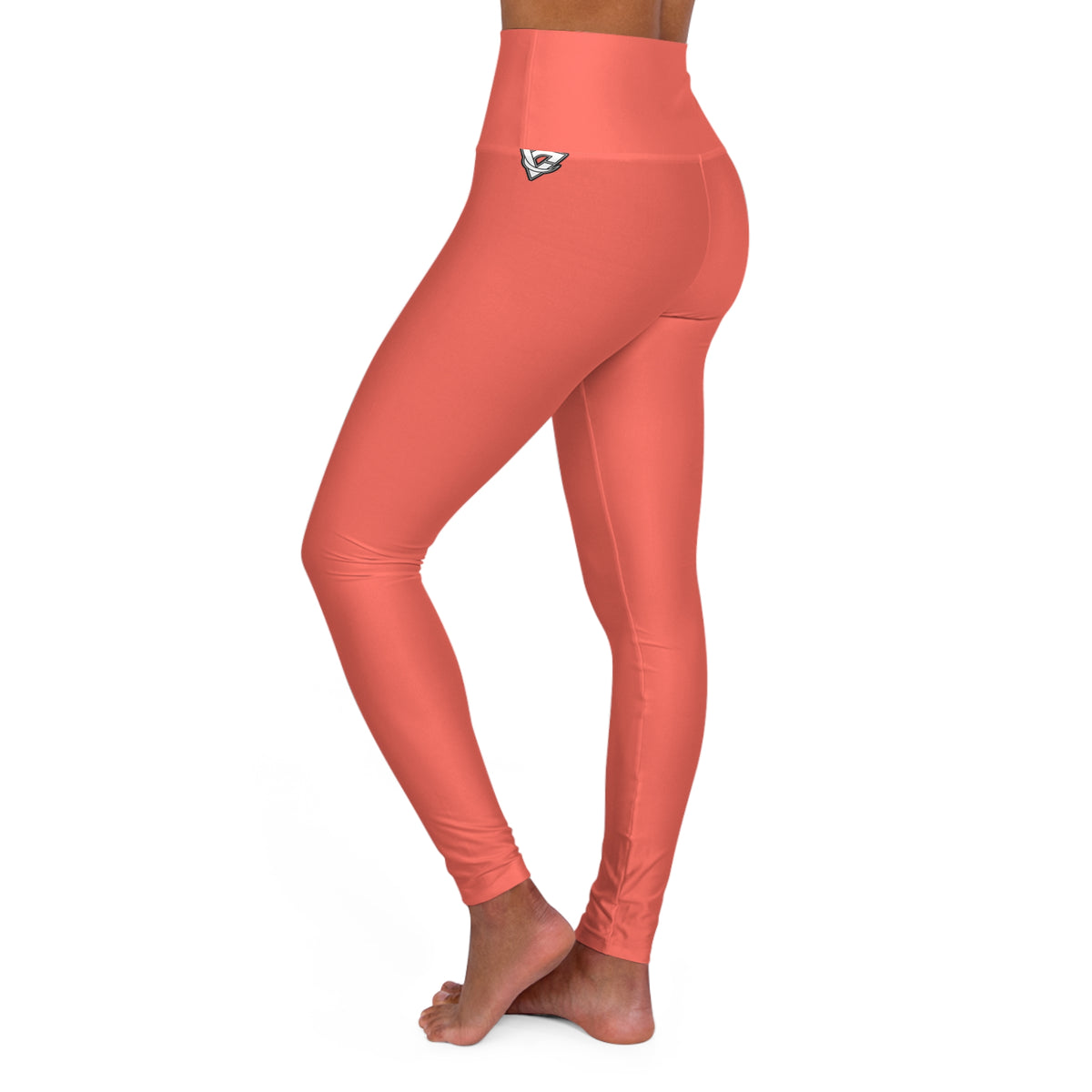 Coral Essential High-Waisted Yoga Leggings (AOP)