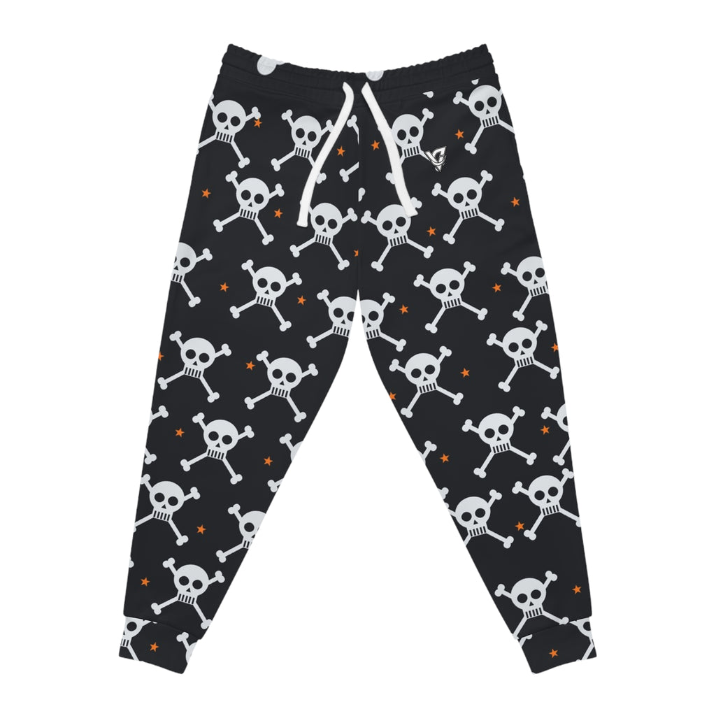 Halloween Graveyard Grey Skull & Crossbones Men's Joggers – All-Over Print Athletic Jogger Pants