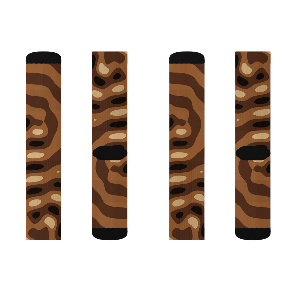 Chestnut Ripple Athletic Crew Socks