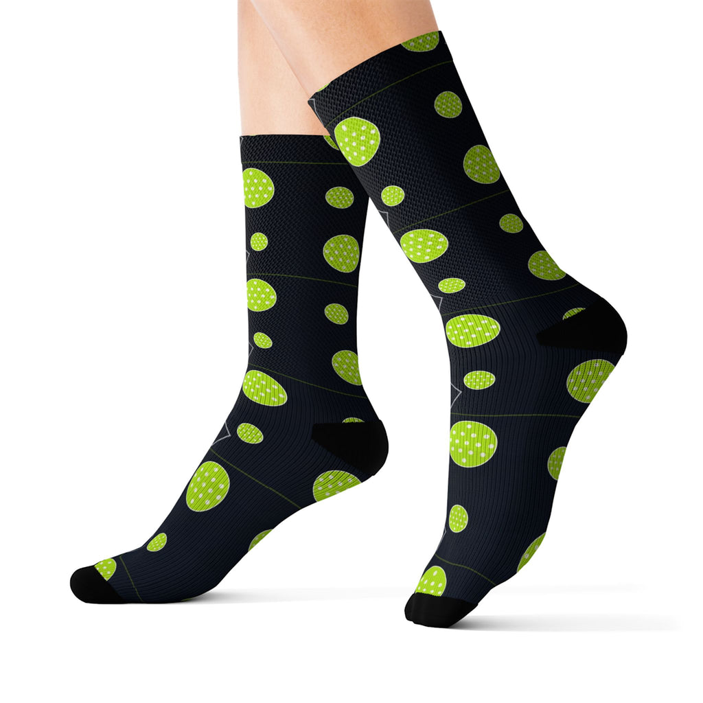 Pickleball Volt Night Dink Dot Athletic Crew Socks