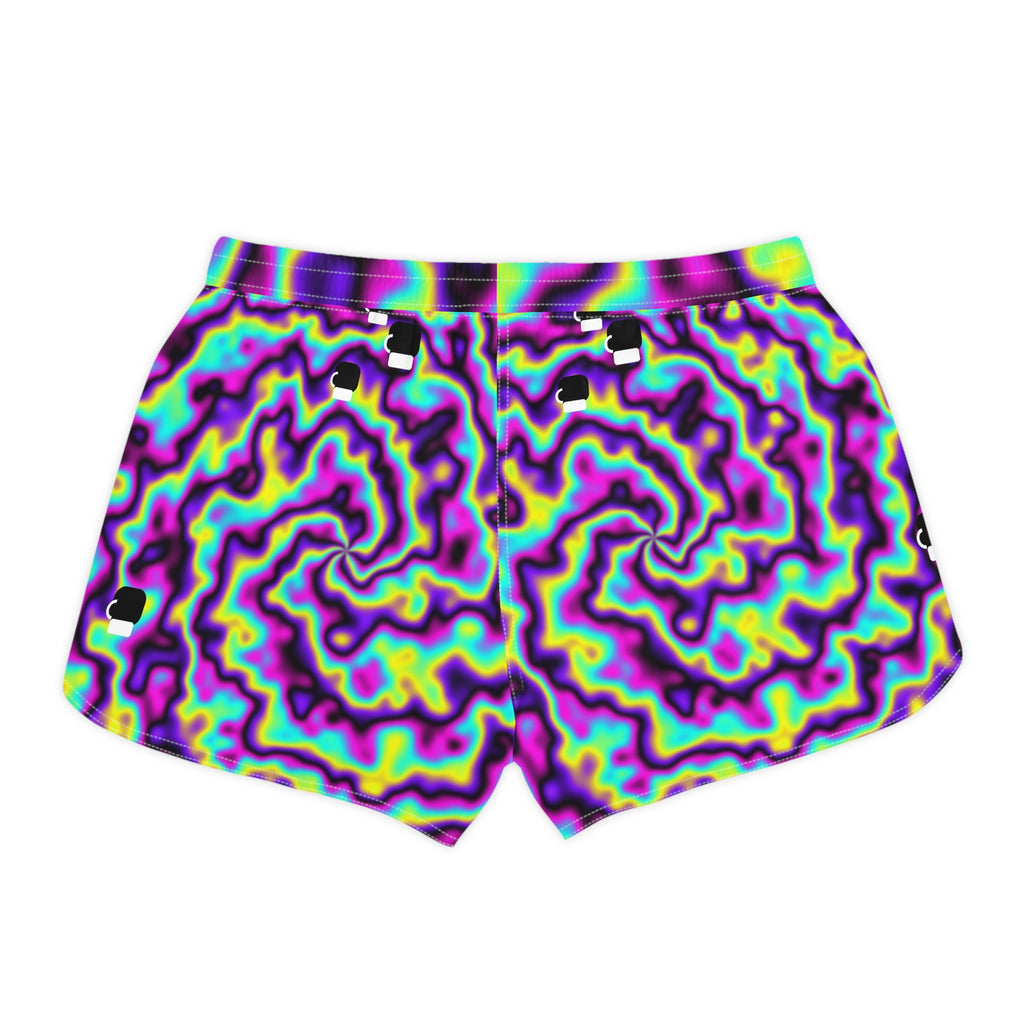 Combat Sports Midnight Neon Tie-Dye Spin Women's Athletic Shorts with Pockets