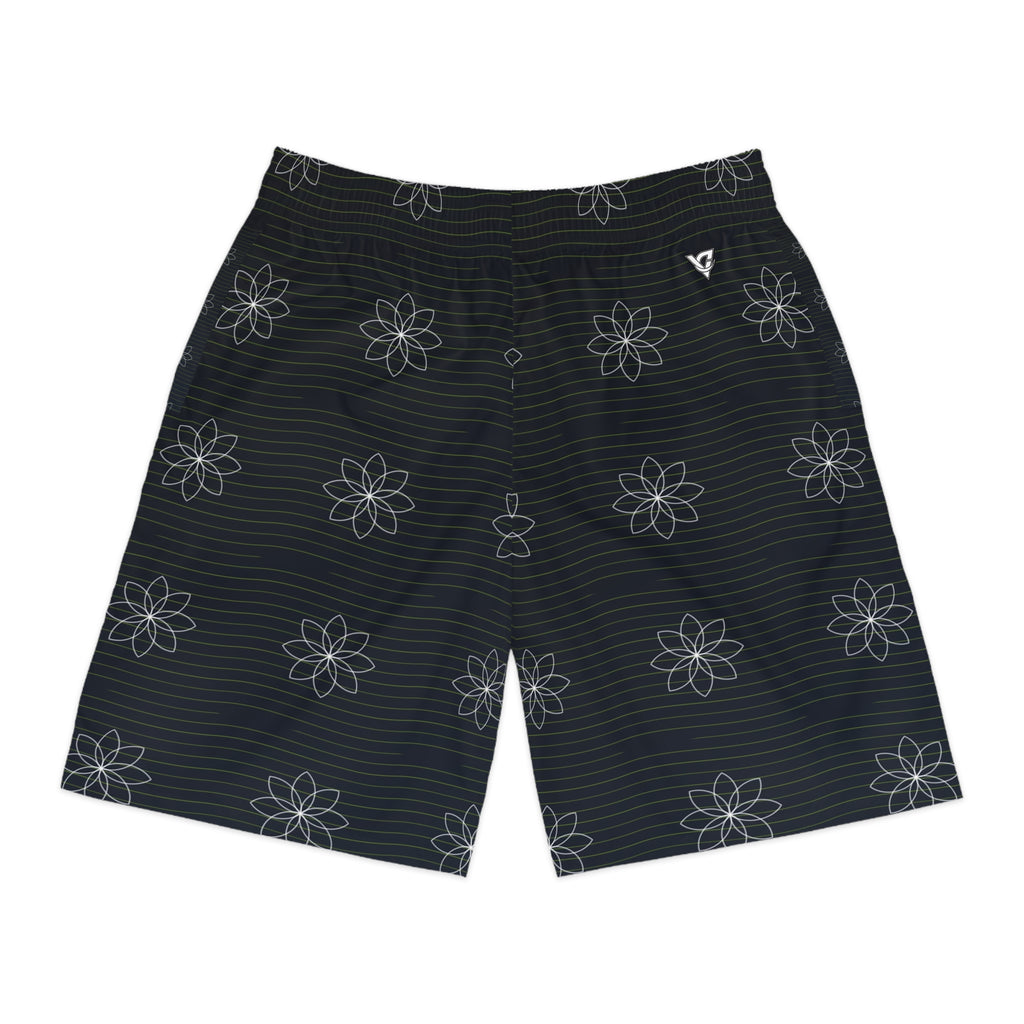 Yoga Volt Night Flow Lotus Men's Athletic Shorts with Pockets