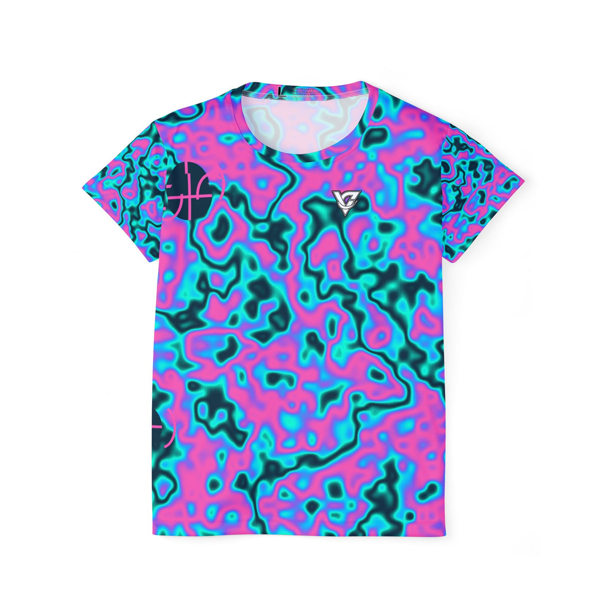 Basketball Neon Lagoon Marble Flow Women's Sports Jersey