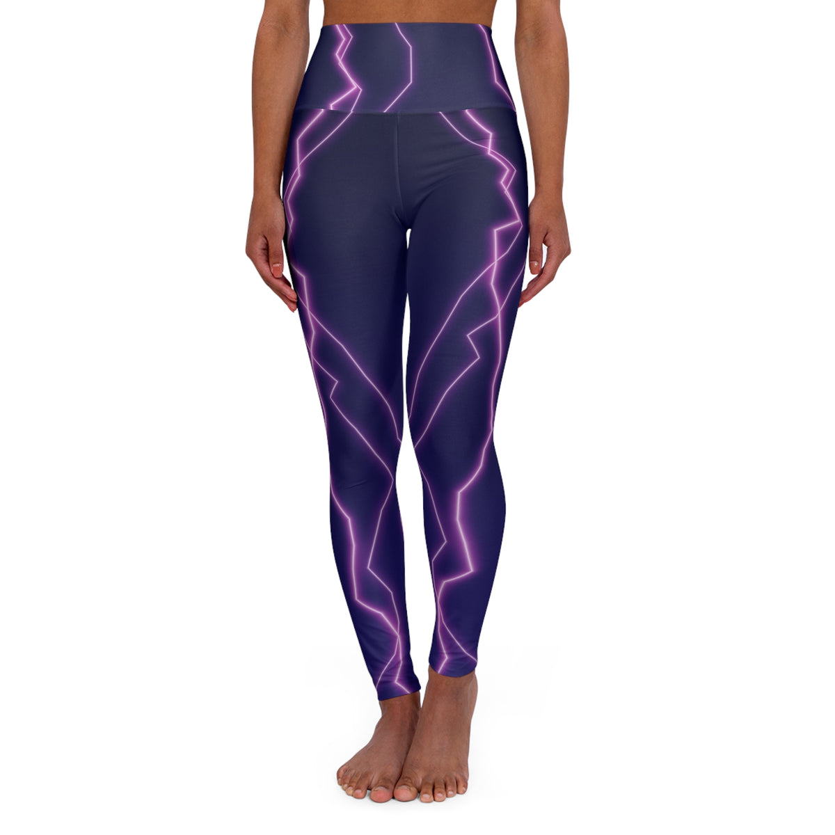 Pink Lightning High-Waisted Yoga Leggings