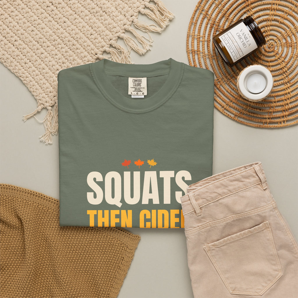 Squats Then Cider | Women's Garment-Dyed Graphic Tee