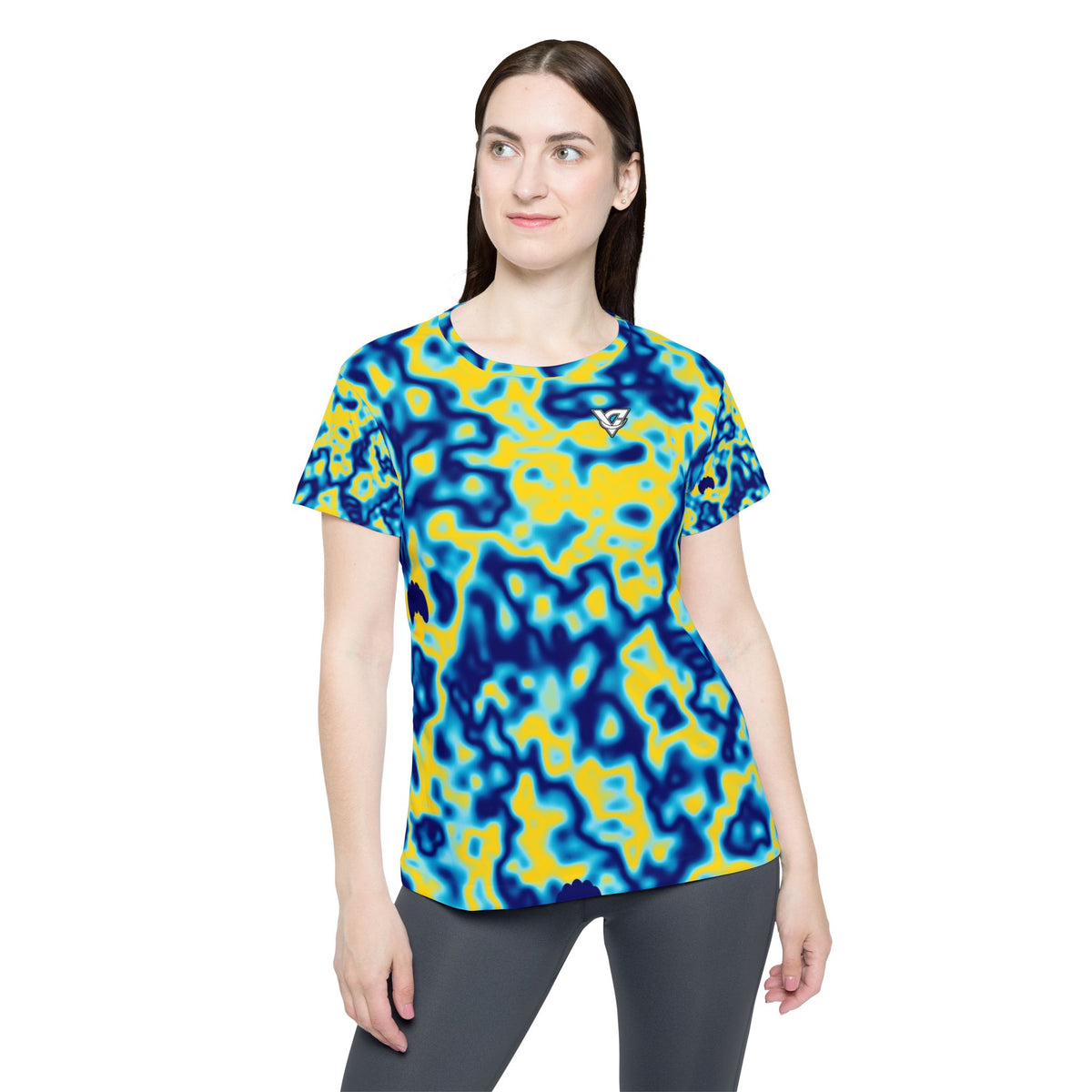 Yoga Cobalt Spark Marble Flow Women's Sports Jersey