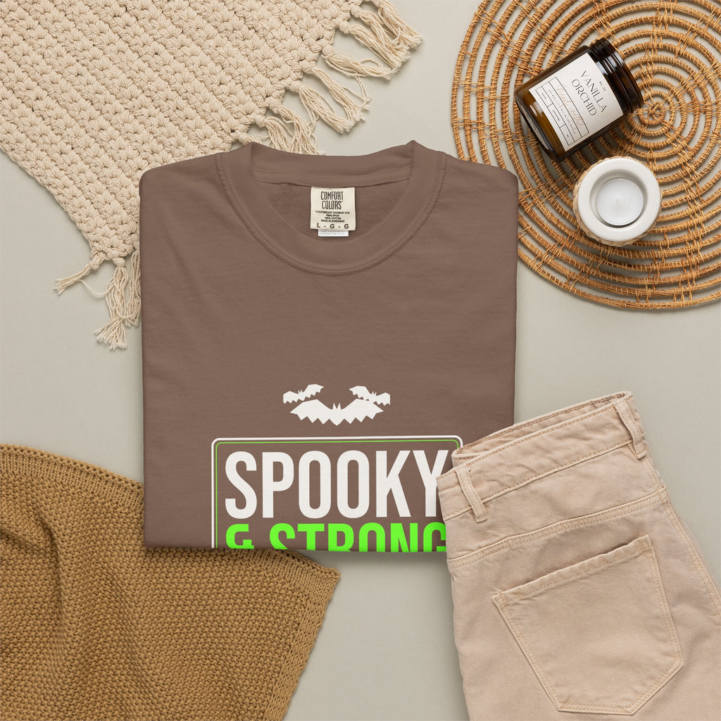 Spooky & Strong | Women's Halloween Garment-Dyed Graphic Tee