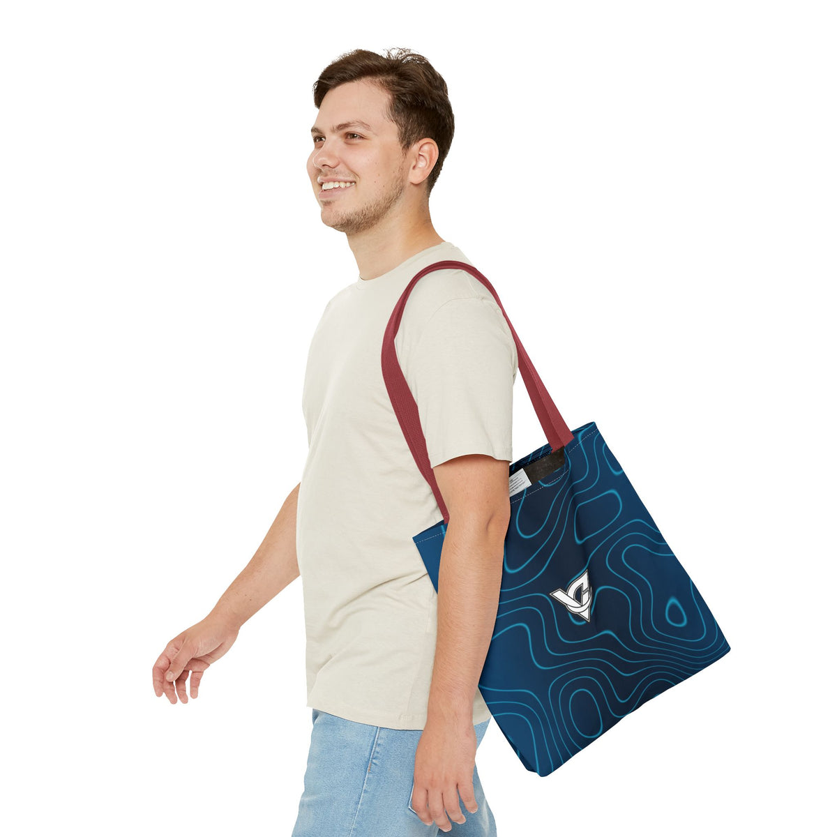 Ocean Topo Tote Bag — All-Over Print Gym & Everyday Tote
