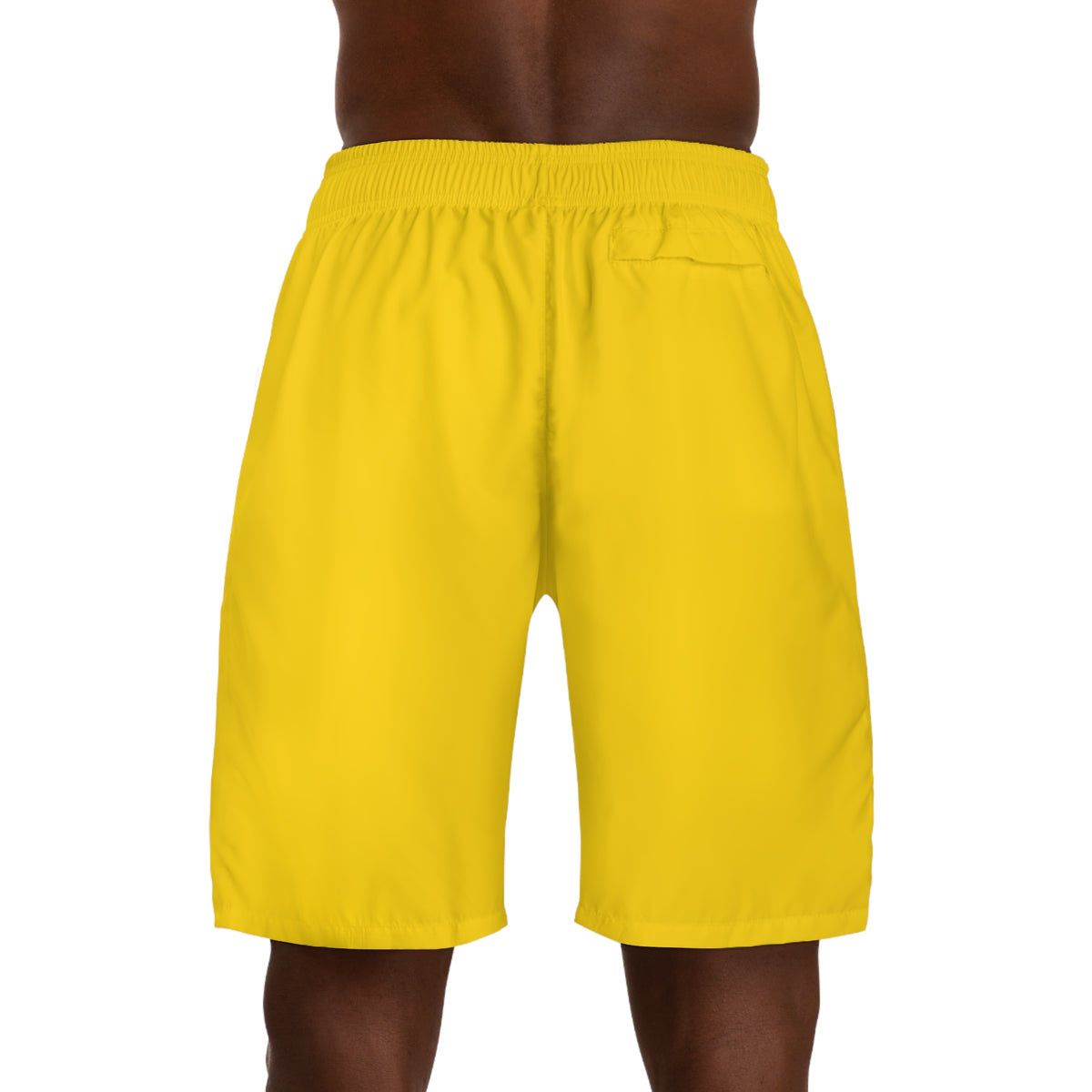 Vantacore Solid Sunshine Yellow Men's Athletic Shorts with Pockets