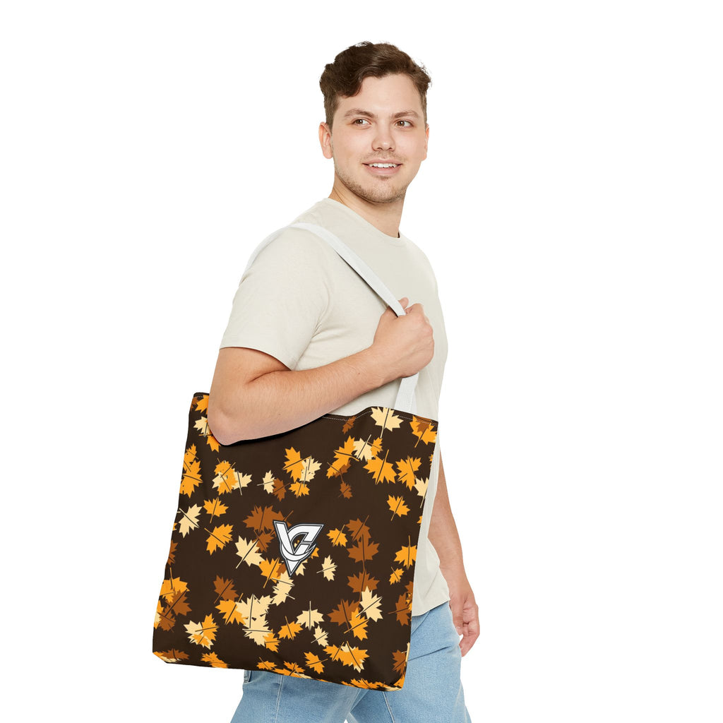Amber Falling Leaves Tote Bag — All-Over Print Gym & Everyday Tote