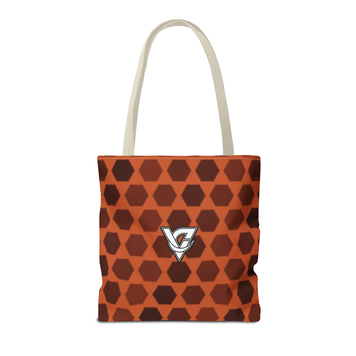 Auburn Hex Grid Tote Bag — All-Over Print Gym & Everyday Tote
