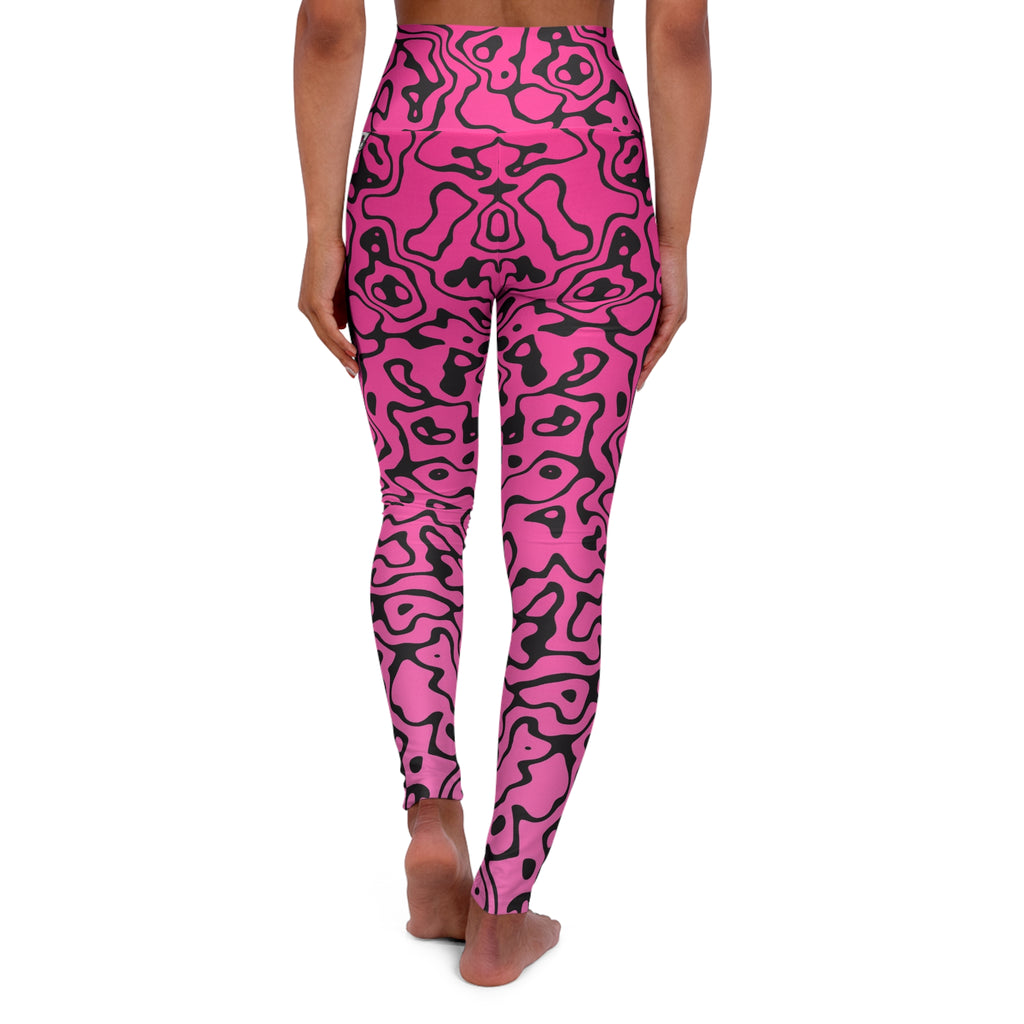Hot Pink Tiger High-Waisted Yoga Leggings (AOP)