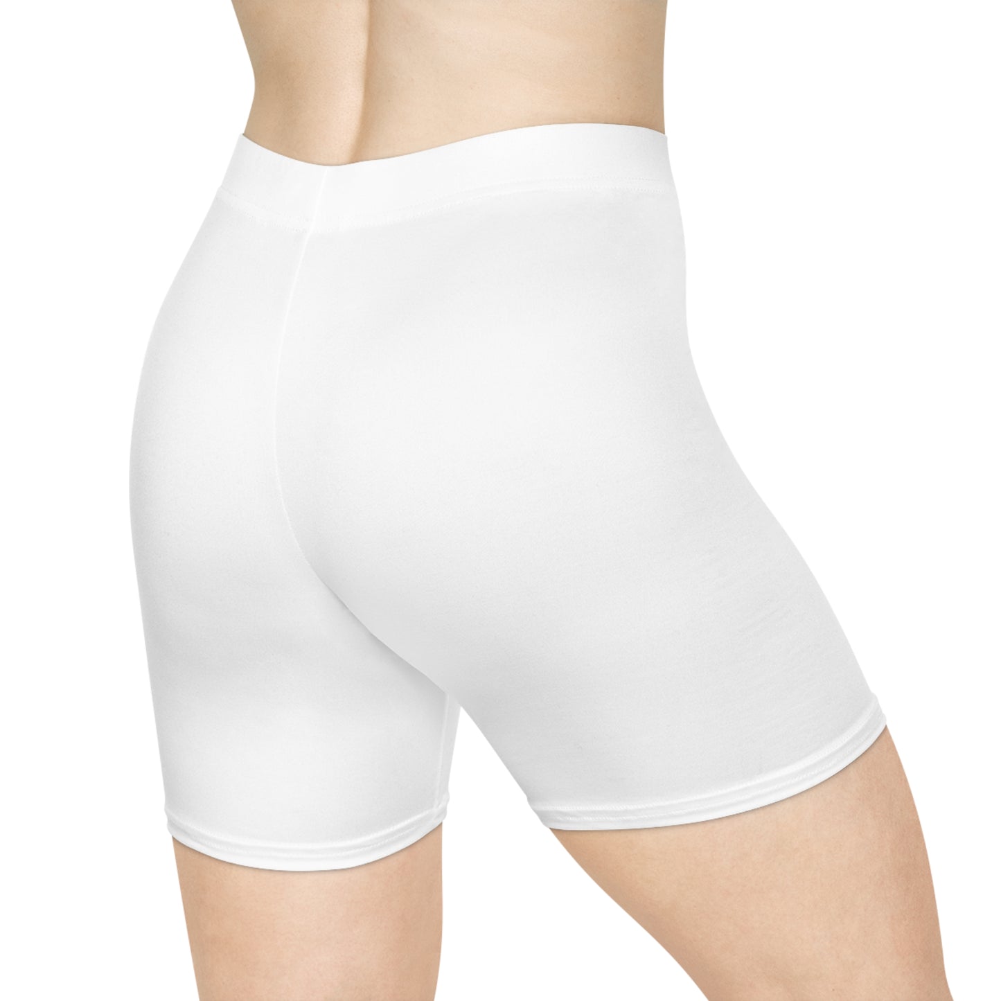 Women's Biker Shorts | White Compression Activewear