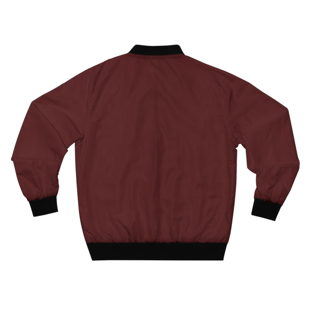 Men's Hustle for the Muscle Bomber Jacket – Maroon Motivational Gym Jacket