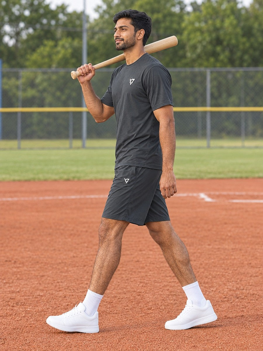 Vantacore Solid Charcoal Men's Sports Jersey - side view